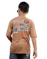 Camel Brown Unlock Graphic Boys T-Shirt